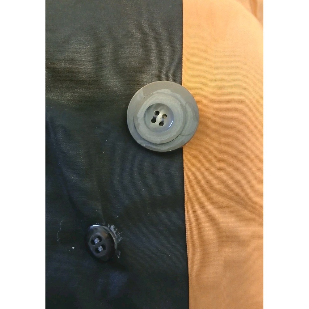 Vintage Cortefiel Mens Black Double Breasted Trench Coat Sz 42 Made in Spain  AC - Picture 9 of 13